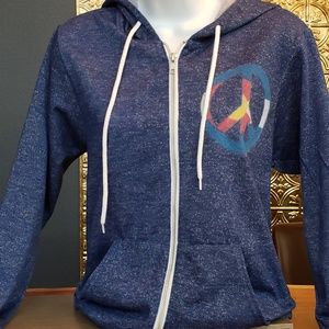 Boutique Colorado peace sign zip up hoodie
